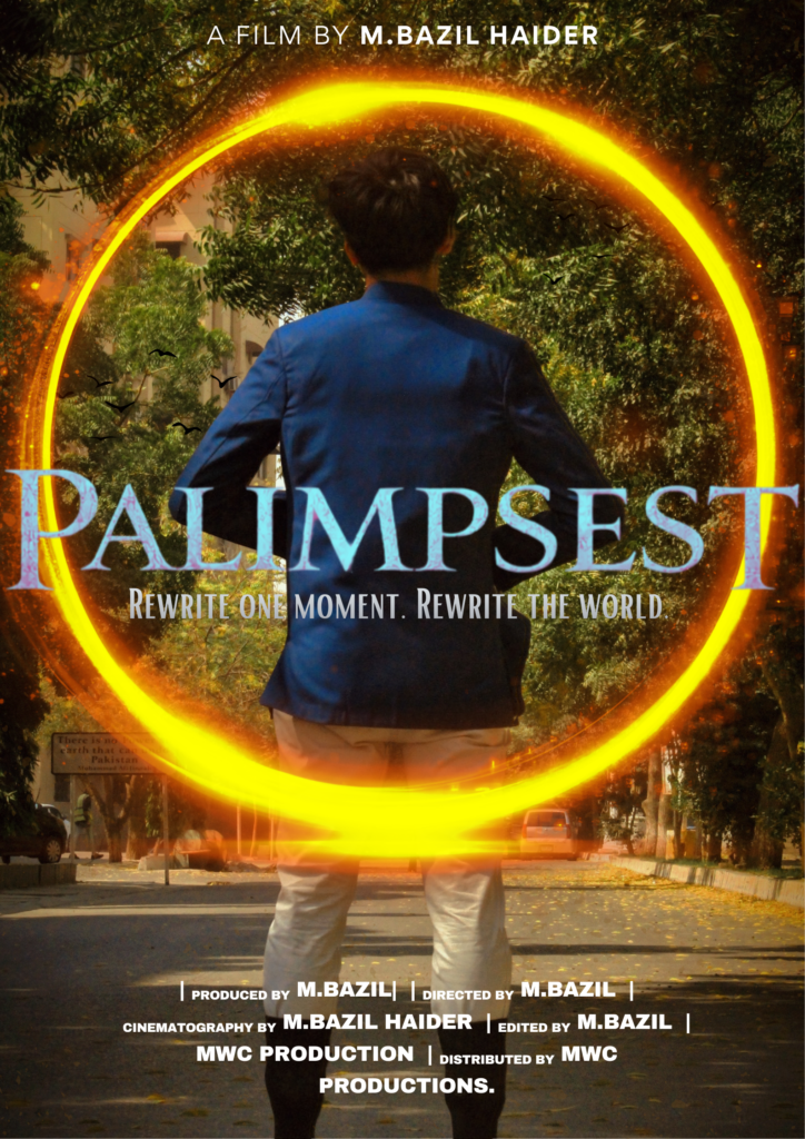 Beige and Orange Double Exposure Adventure Movie Poster